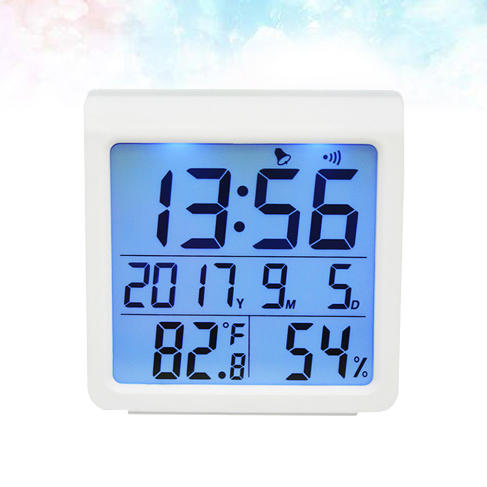 Digital Alarm Clock - Igrometro Digitale con Termometro, Sveglia Retroilluminata,